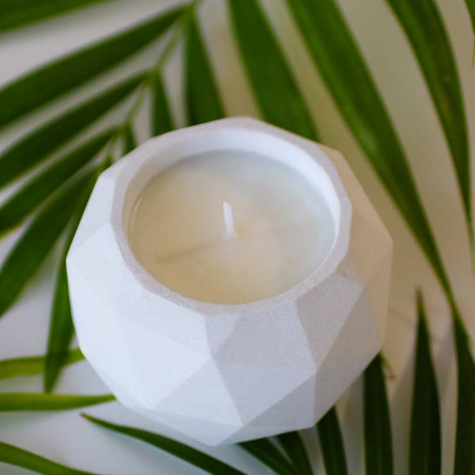 The Craft of Wandering – Engroshandel Glaslys – 3 „x 2" Geodætisk Hvid Bambus Soy Candle3