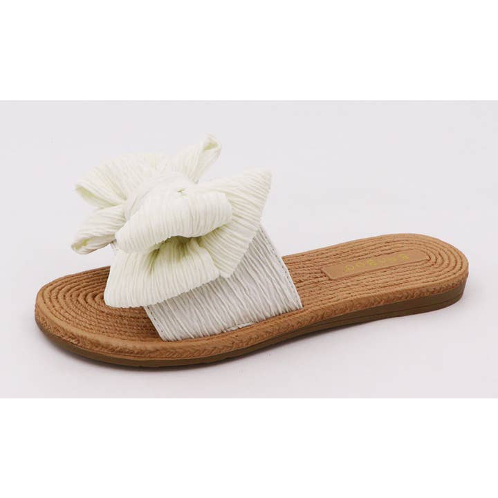 Mars Sky Shoes Wholesale - Wholesale Slides - Women's - Bamboo ATHENA-50 Women Braided Sole Bow Tie Flat Sandals