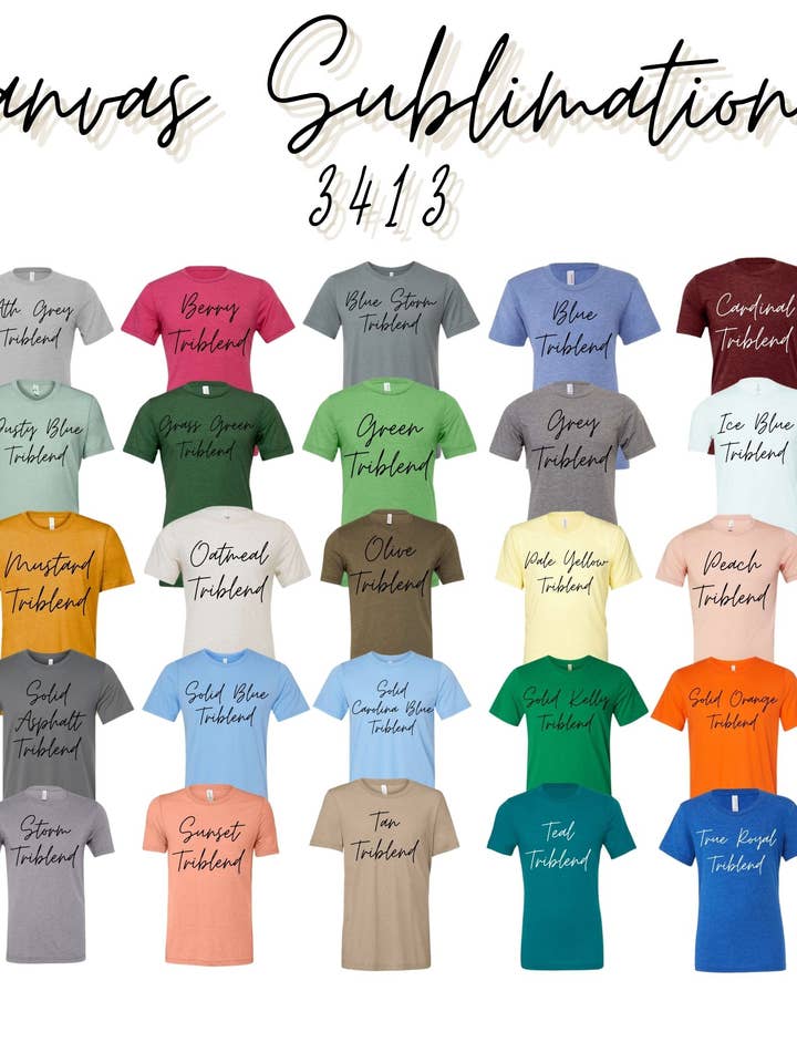 Bella Canvas Sublimatable Blanks 3413 for wholesale by Faith Forward Transfers