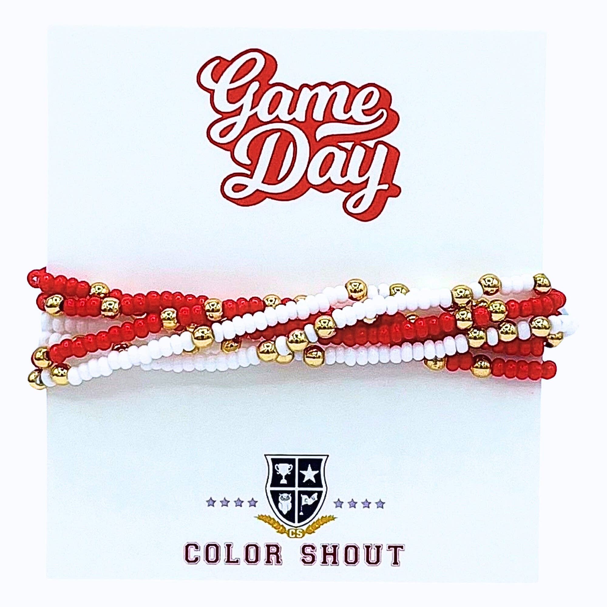 Color Shout - Wholesale Jewelry Set - Game Day Team Colors: Set of 6 Stretch Bracelets24