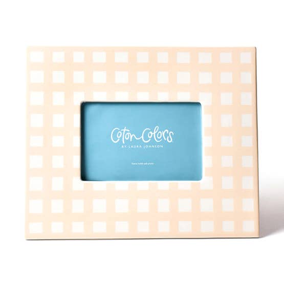 Pink Gingham Rectangle Frame for wholesale by Coton Colors