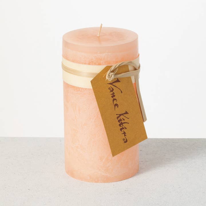 Sullivans Home Decor - Wholesale Pillar Candle - Pink Sand Timber Pillar Candle
