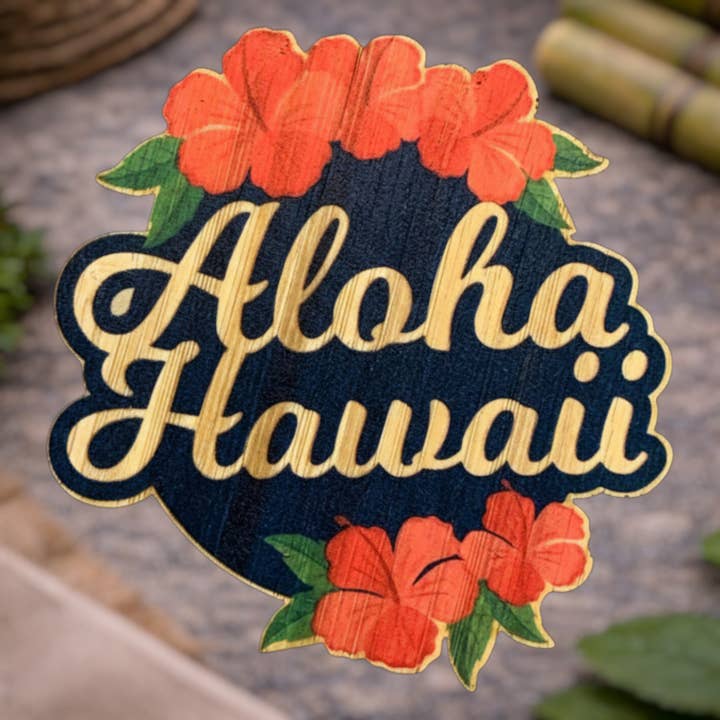 Aloha Hawaii for wholesale by Bamboo Wood Stickers