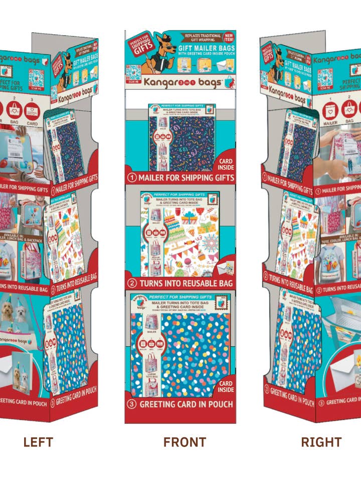 Kangarooo Bags vloerdisplay - verschillende tassen - Celebration voor wholesale door Kangarooo Bags