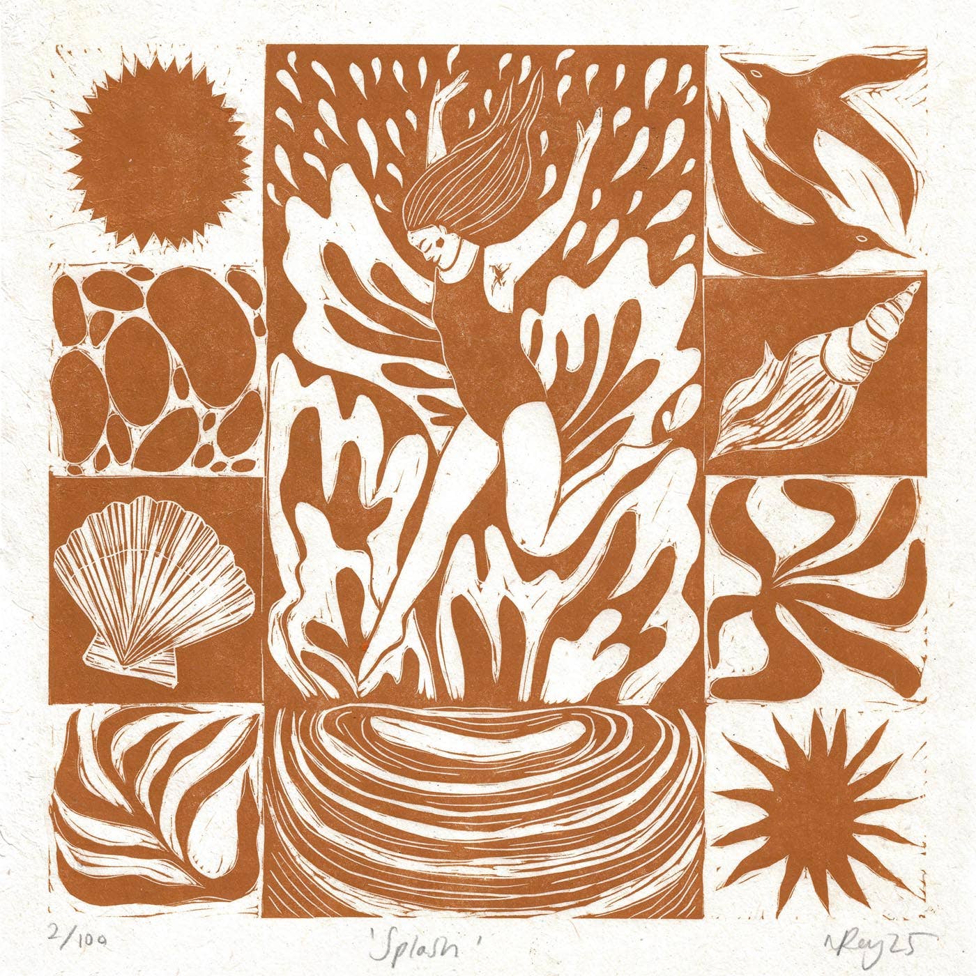 Prints by the Bay – wholesale Everyday greeting card – Splash card, summer, beach, dive, swim, colour, fun, sun 1