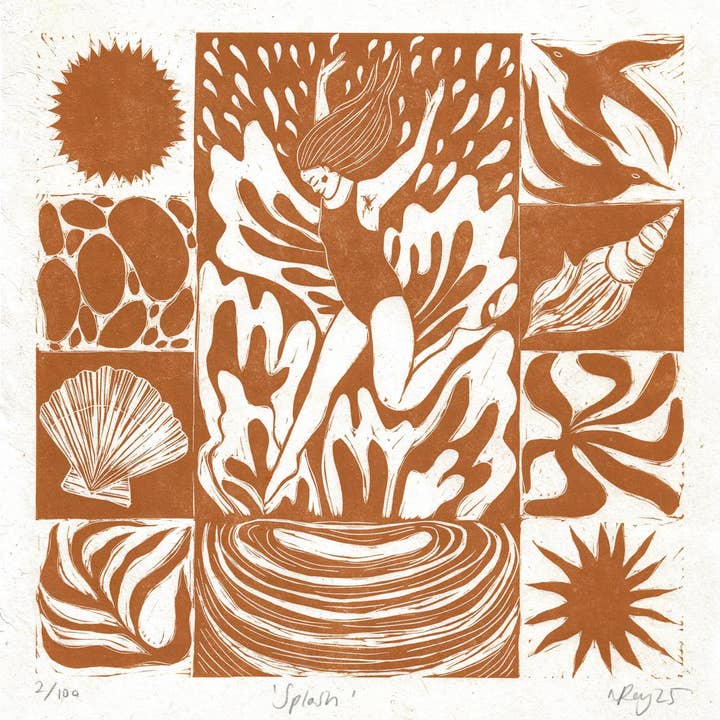 Prints by the Bay – wholesale Everyday greeting card – Splash card, summer, beach, dive, swim, colour, fun, sun 1