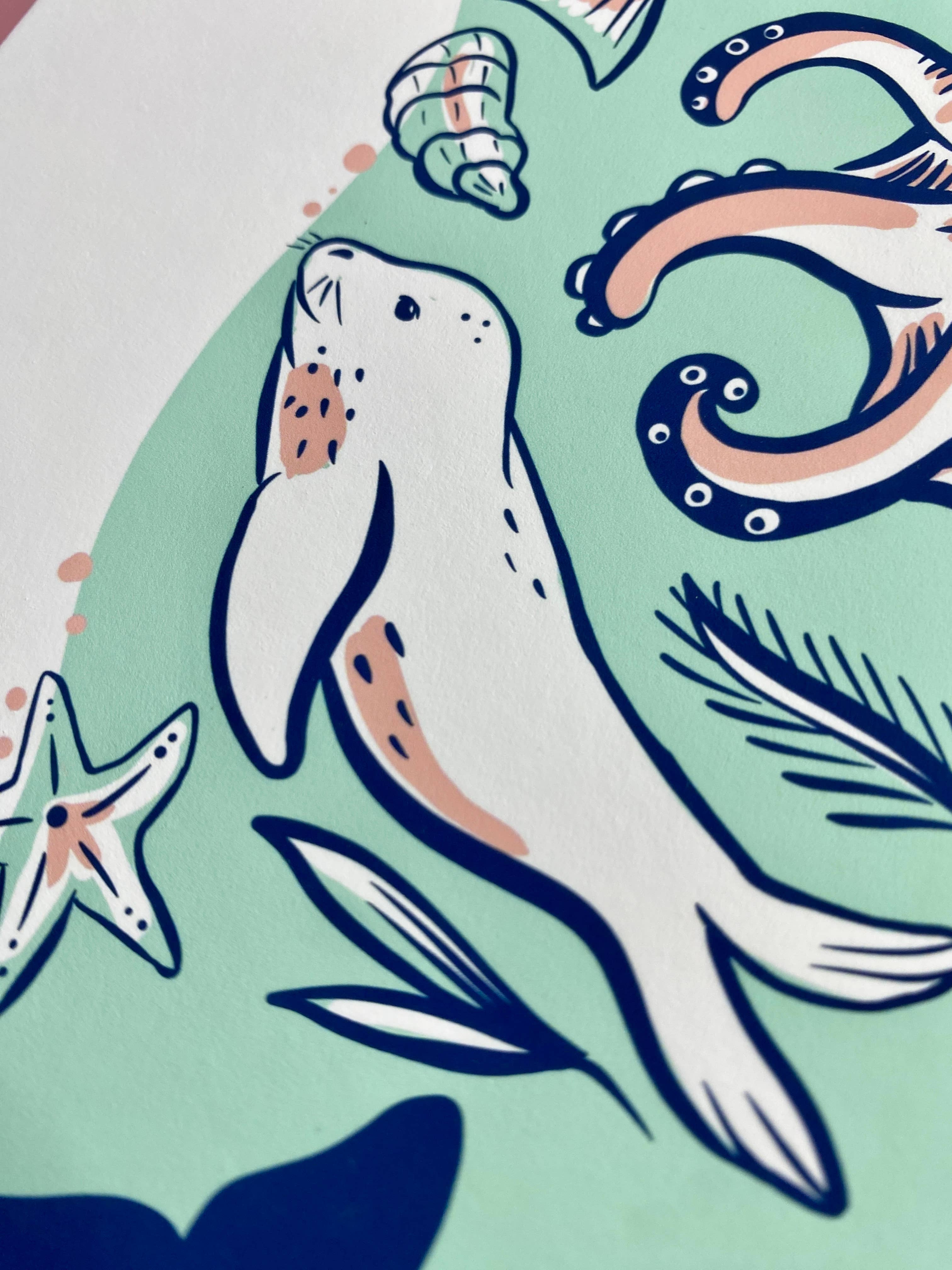 Melissa Pothier Art - Wholesale Art Print - Sea Animal Print, Pacific Northwest Creatures, Orca Art 1