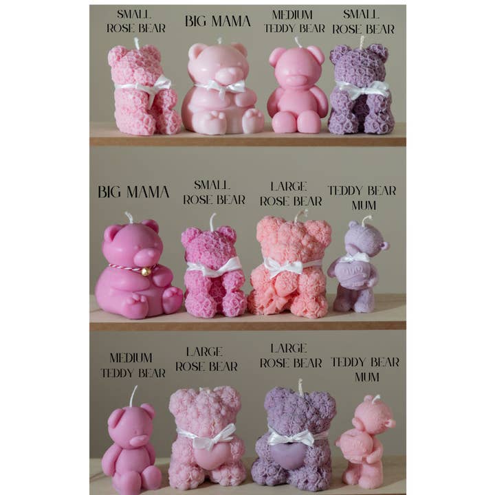 Ritual Spirit ltd – wholesale Prydnadsljus – Teddy björnljuskollektion | Rosbjörn | Liten och stor4