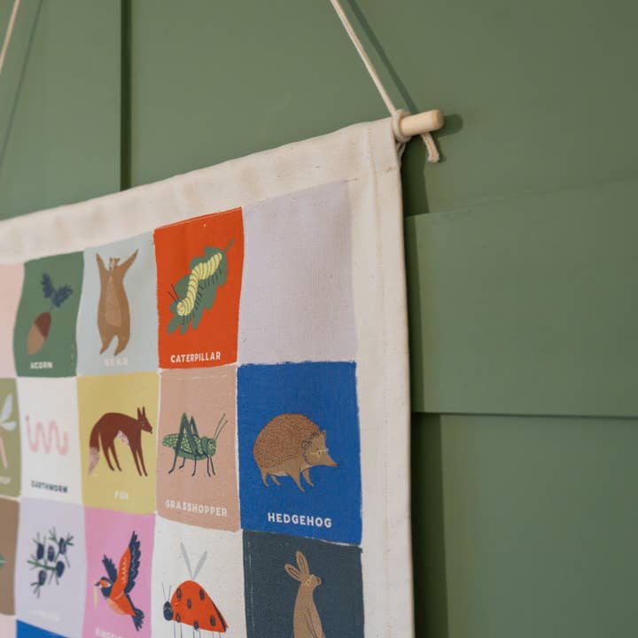 Knotty Knotty - Wholesale Banner - Kids & Baby - Rainbow Woodland Alphabet Printed Fabric Banner2