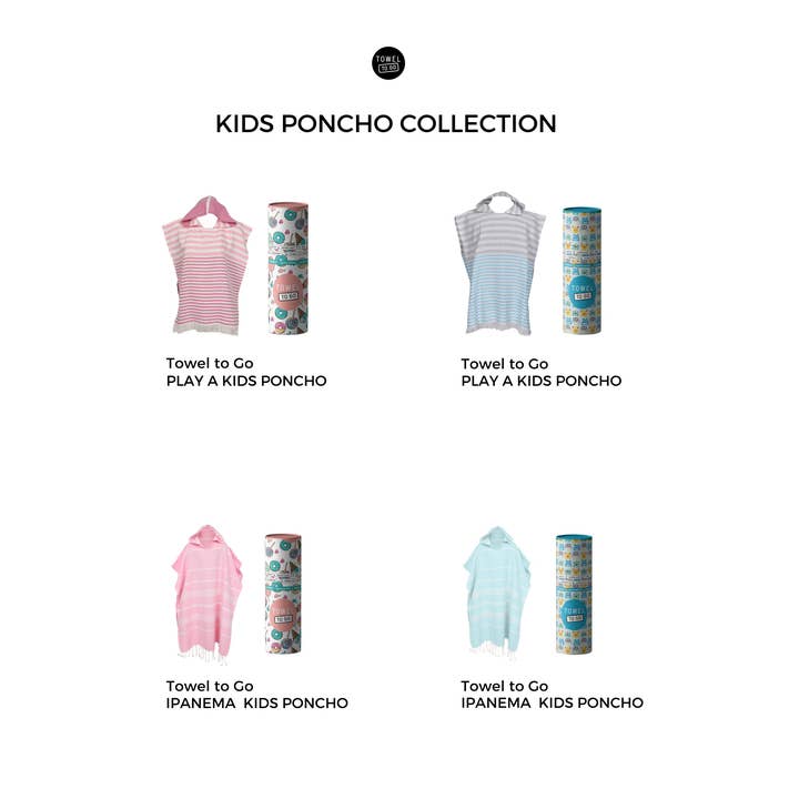 Towel to Go - Wholesale Poncho Towel - Kids & Baby - IPANEMA Kids Poncho Beach & Pool Towel | Blue with Gift Box4
