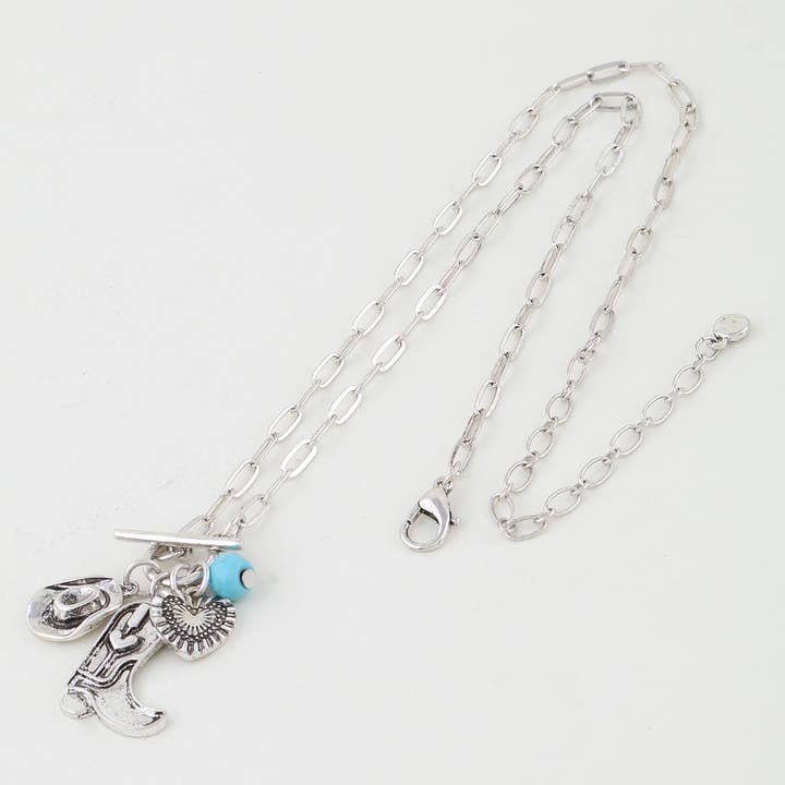 3AM BY H&D ACCESSORIES - Wholesale Pendant/Charm Necklace - Wild West Charms Toggle Necklace1