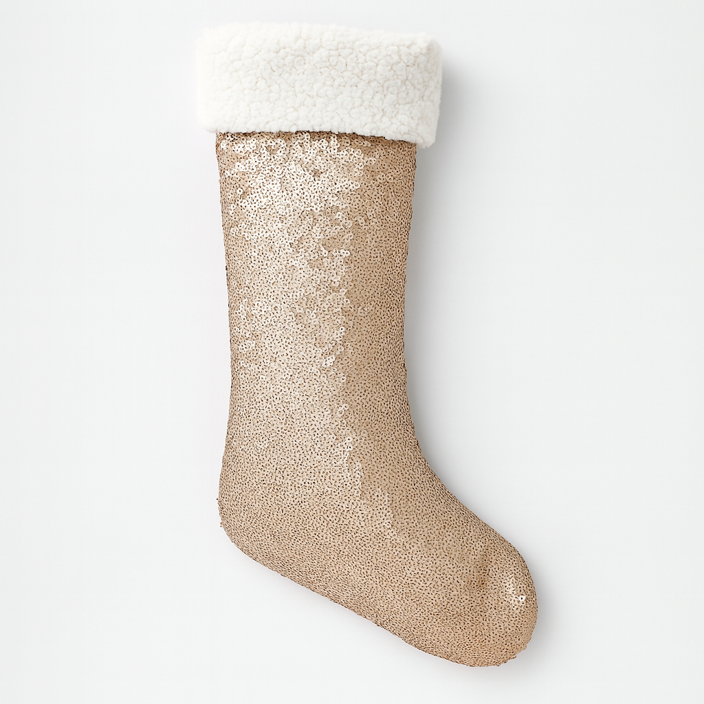 Fennco Styles - Venta al por mayor Calcetines de Navidad - Calcetín navideño con lentejuelas Sherpa2