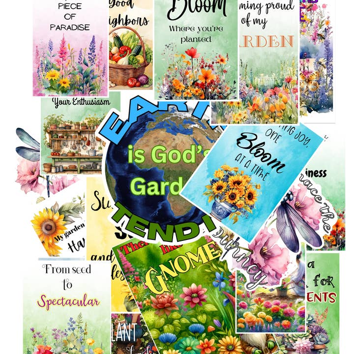 10 PCS Handmade Stickers Vinyl Garden Decal Journaling Scrapbooking Planner for wholesale by Blue Morning Expressions