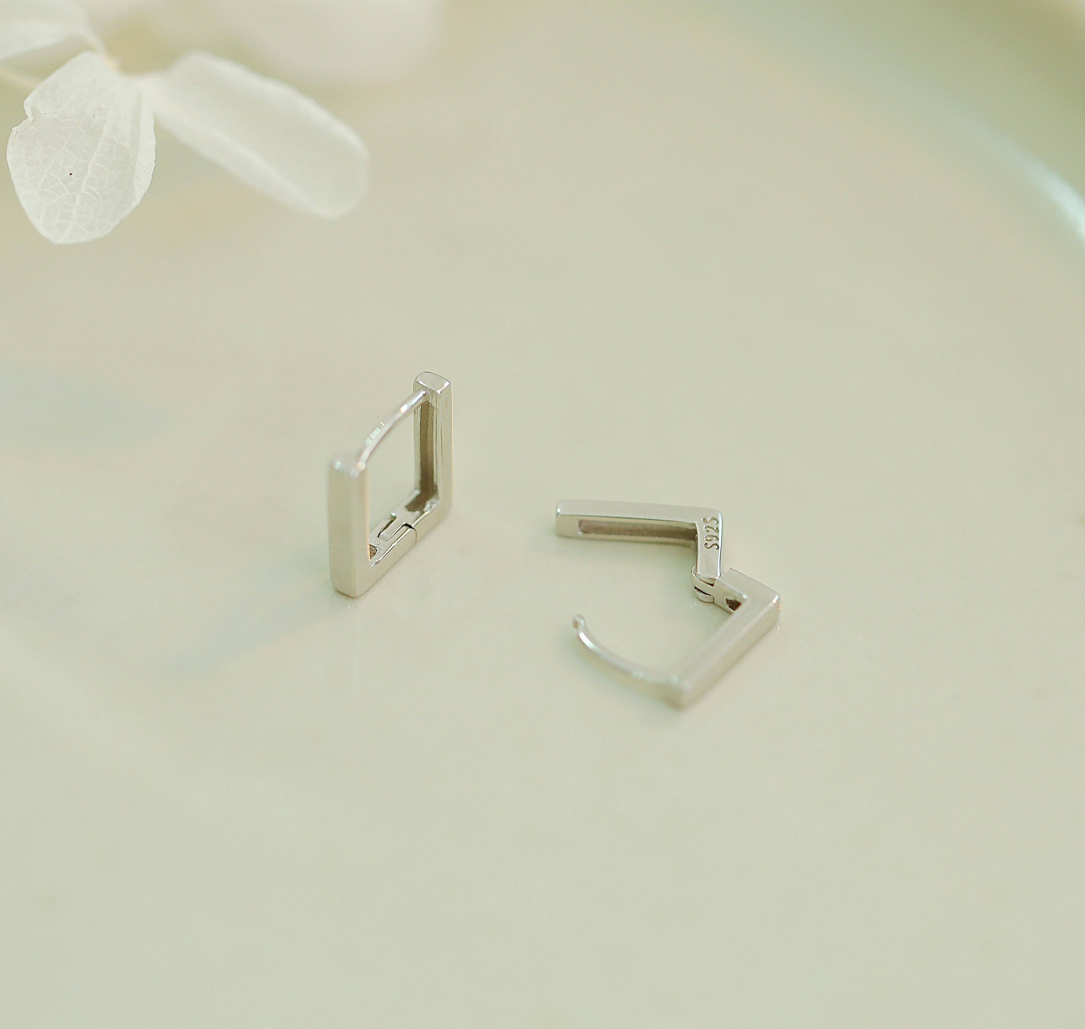 happyzzzsu - Wholesale Hoop Earrings - 925 Sterling Silver Square Hoop Earrings6
