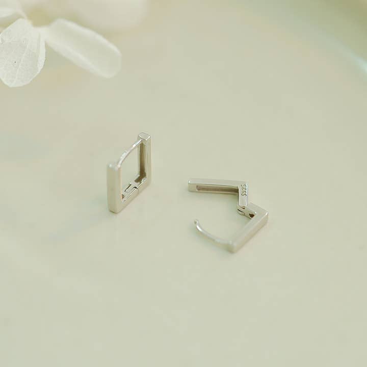 happyzzzsu - Wholesale Hoop Earrings - 925 Sterling Silver Square Hoop Earrings6