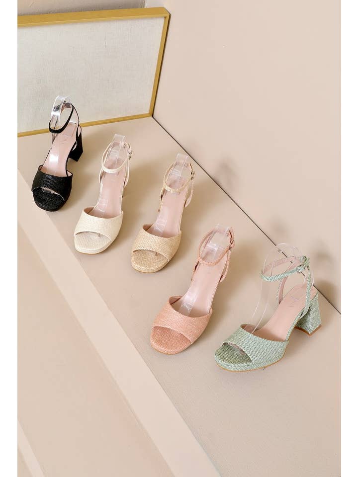 Joia Paris - Wholesale High Heels - Women's - Platform heel sandal in canvas H8-903