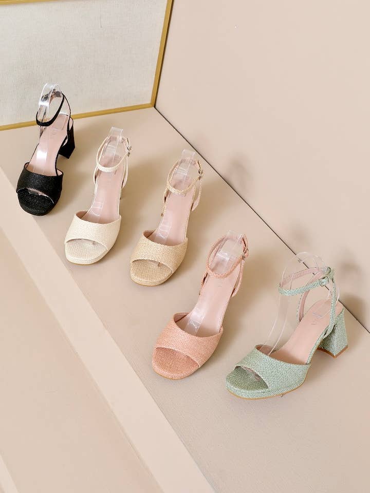 Joia Paris - Wholesale High heels – Women’s - Platform heel sandal in canvas H8-9037