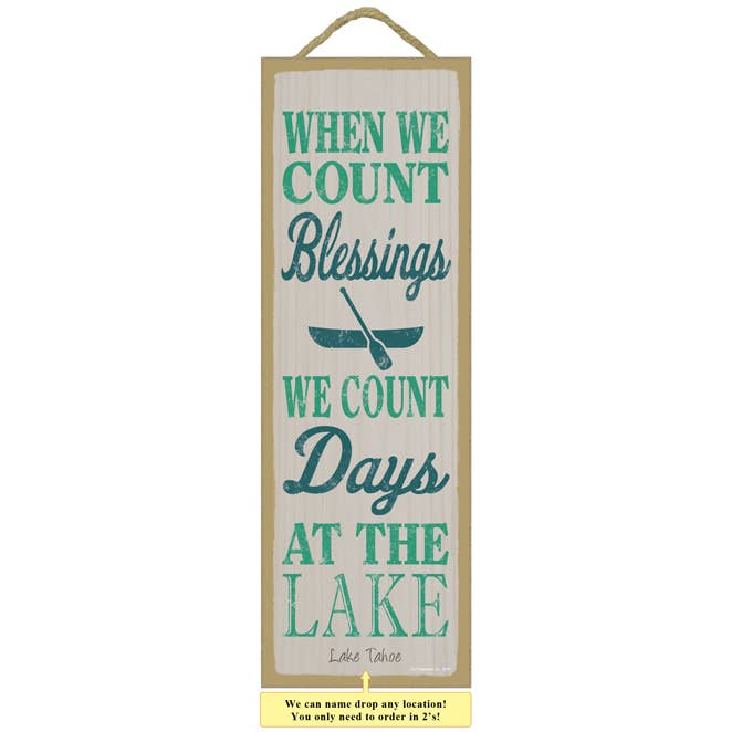 Cuando contamos las bendiciones, contamos los días en el lago para venta al por mayor de SJT Enterprises, Inc.