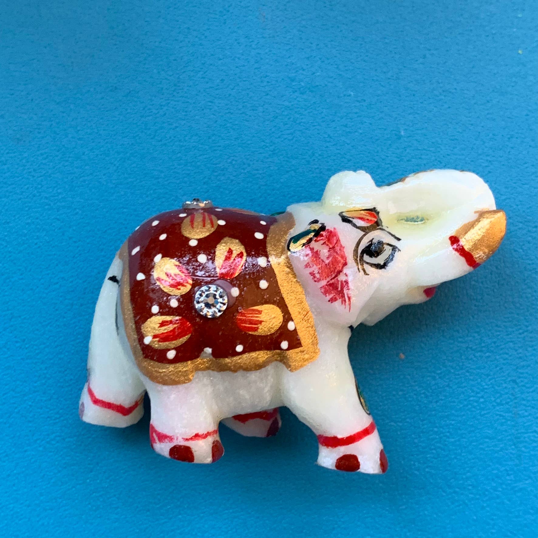 Magnifique Hearts - Vente Figurine décorative - Joli éléphant en marbre, fait main, décoration d'intérieur, cadeau porte-bonheur, 3 pouces8