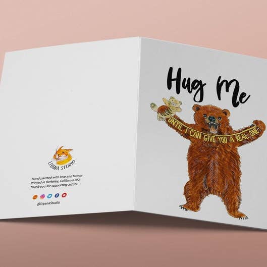 Liyana Studio – Engroshandel Tænker på dig kort – Hug Me Bear - Tænker på dig Card2