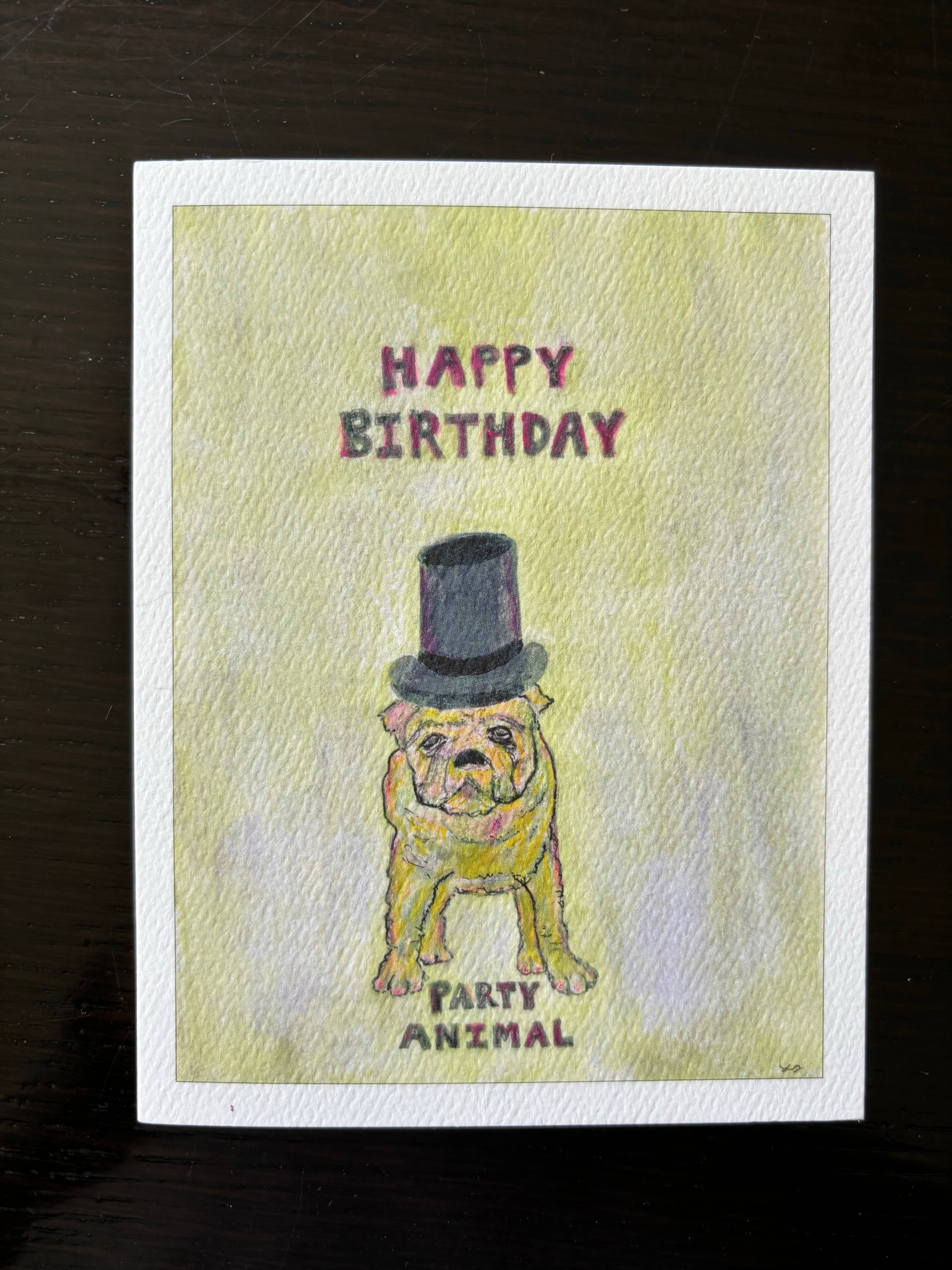 Bernie Street Studios - Wholesale Birthday Card - Happy Birthday pug party animal dog card pet card0