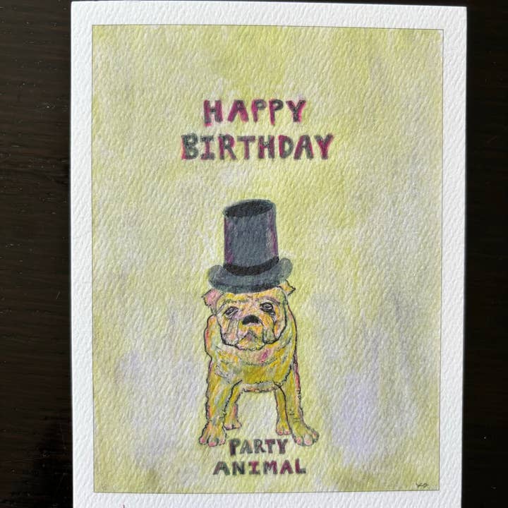 Bernie Street Studios - Wholesale Birthday Card - Happy Birthday pug party animal dog card pet card