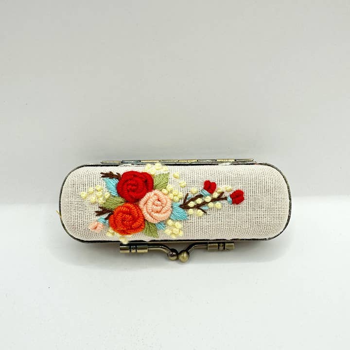 Quince Fables - Wholesale Lip Balm Case/Holder - Embroidered Lipstick Case, Collection Cecilia (NO MIRROR) 🪡