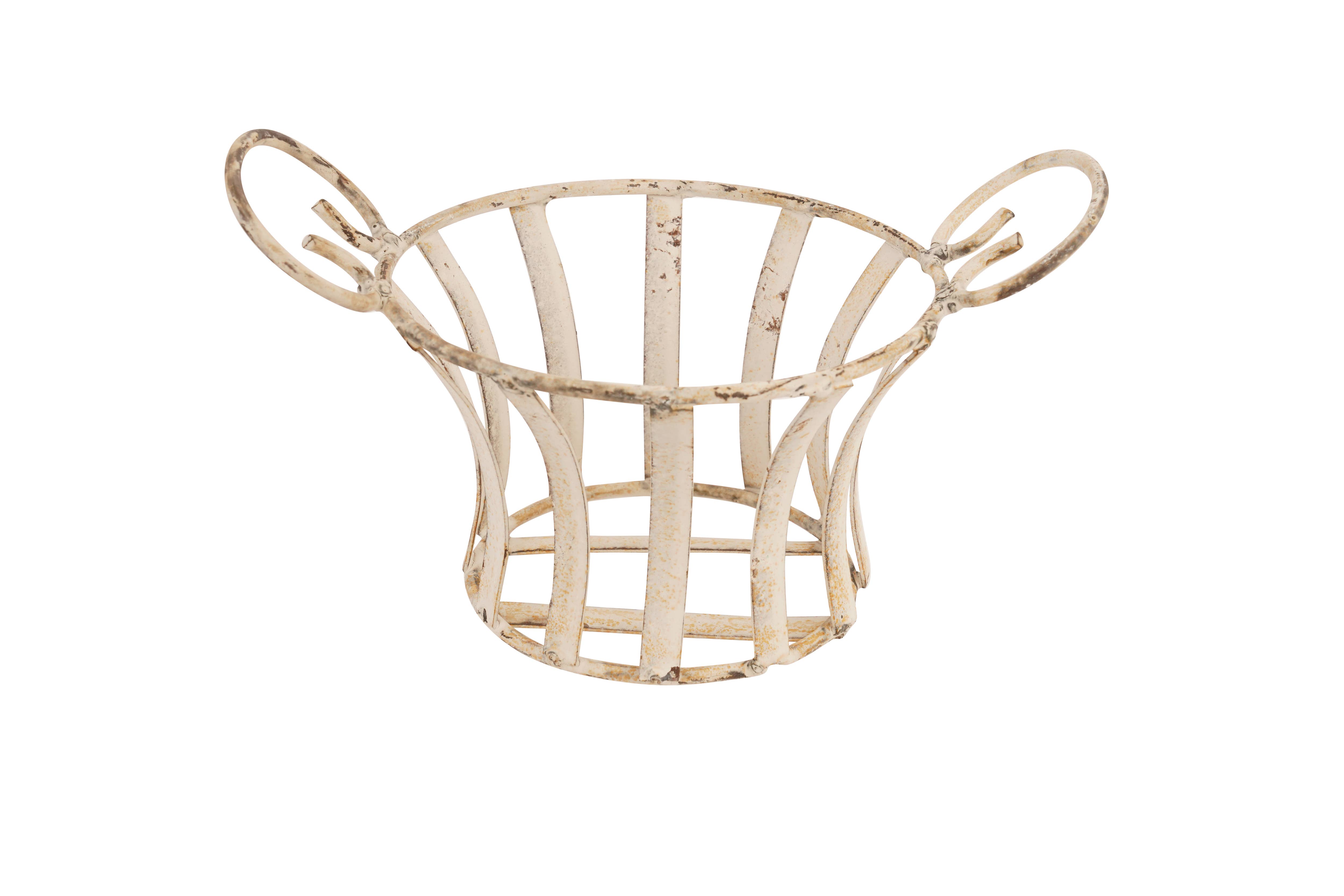 My Amigos Imports – Cesta por atacado – Cesto de Ferro para Quinta - Com Alças - 10x7x6 Polegadas - Branco3