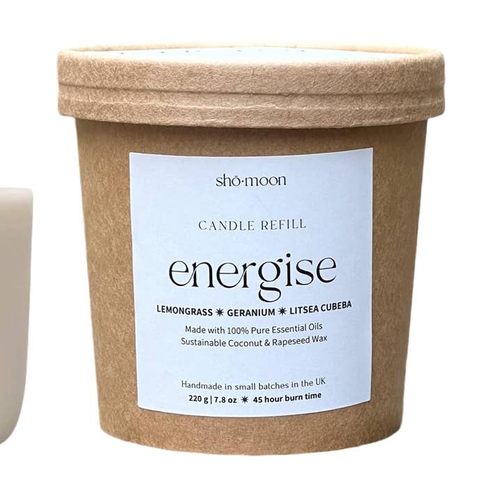 Natural Candle Refill Energise Pure Essential oils for wholesale by shō-moon
