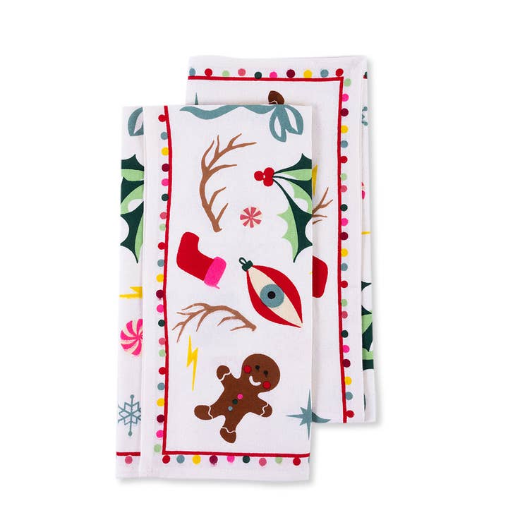 Furbish Studio - Wholesale Tea Towel - Twinklemas Dish Towels S/2