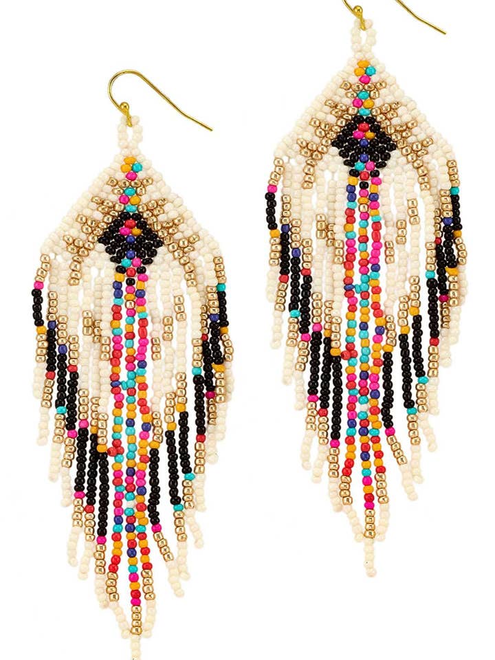 Seed Bead Fringe Earring for wholesale by anbfashion
