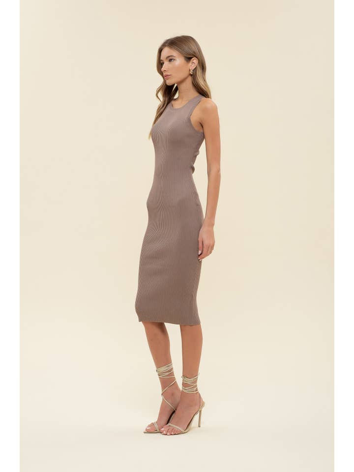 The Workshop Studio – Engroshandel Kjole - Dame – RIBSTRIKKET TANK MIDIKJOLE7