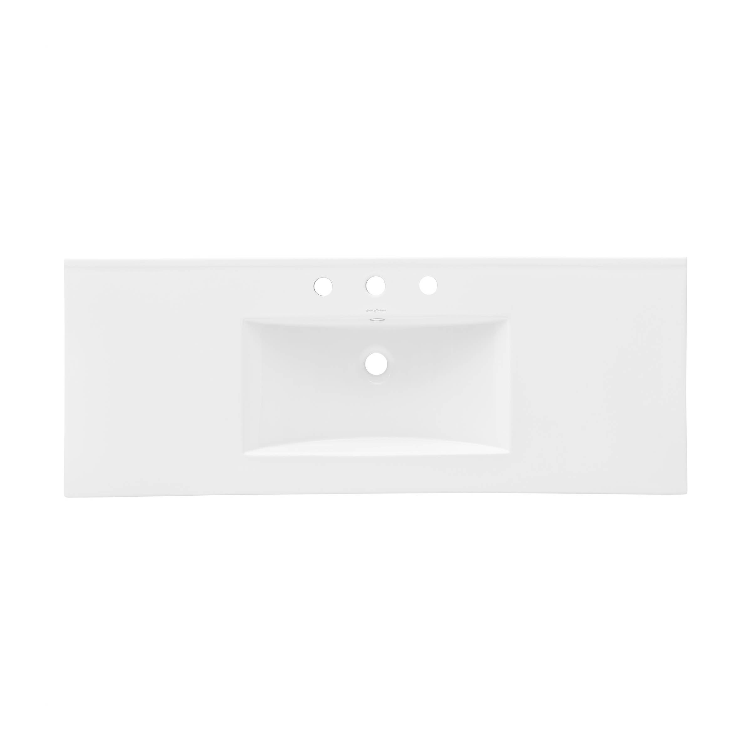 Swiss Madison - Wholesale Bathroom Accessory Set - 48" 3-Hole Widespread Vanity Sink Top in Glossy White5