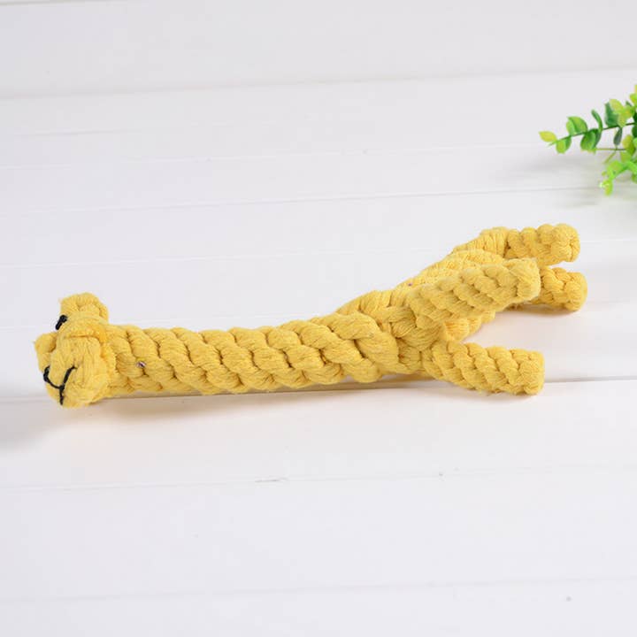 Yellow Giraffe Rope Dog Toy – Durable Chew Toy_CWMM8033 for wholesale on Faire3