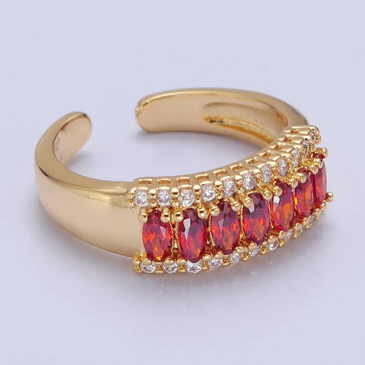 Vintage Red Cz Ring Antique Gold Ring O-2175 for wholesale by Aim Eternal