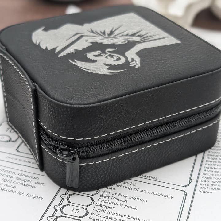 EBONWOOD - Wholesale Dice - Dragons Bond Dice Horder | DND Dice Storage | D&D Dice Storage | Leather Dice Box | Travel Case for Dice Set | Dungeons And Dragons5