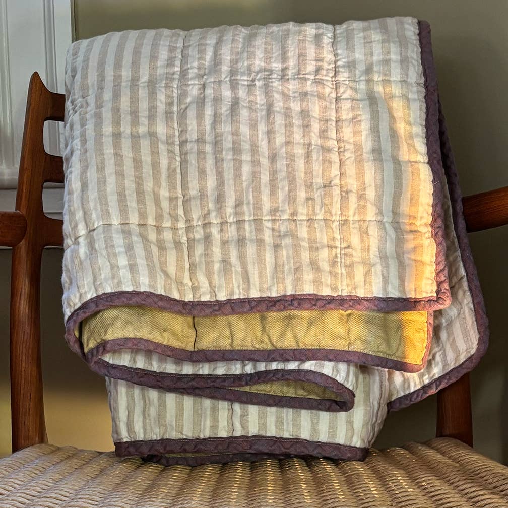 Mathilde - Wholesale Throw Blanket - Simple Lines Desert Grass/Stinson Stripe 3