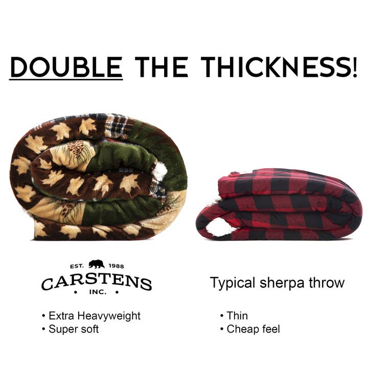 Carstens, Inc. - Wholesale Throw Blanket - Tree Plaid Plush Sherpa Throw2