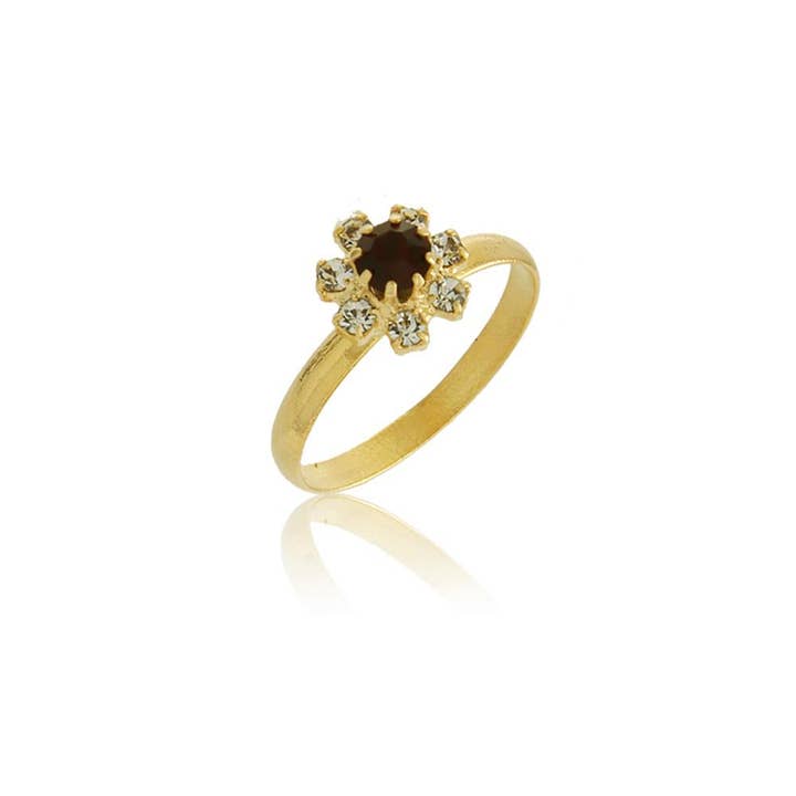 Anillo acabado en oro amarillo de 18 quilates, joyería para mujer 66002 para venta al por mayor de Gio Fantato