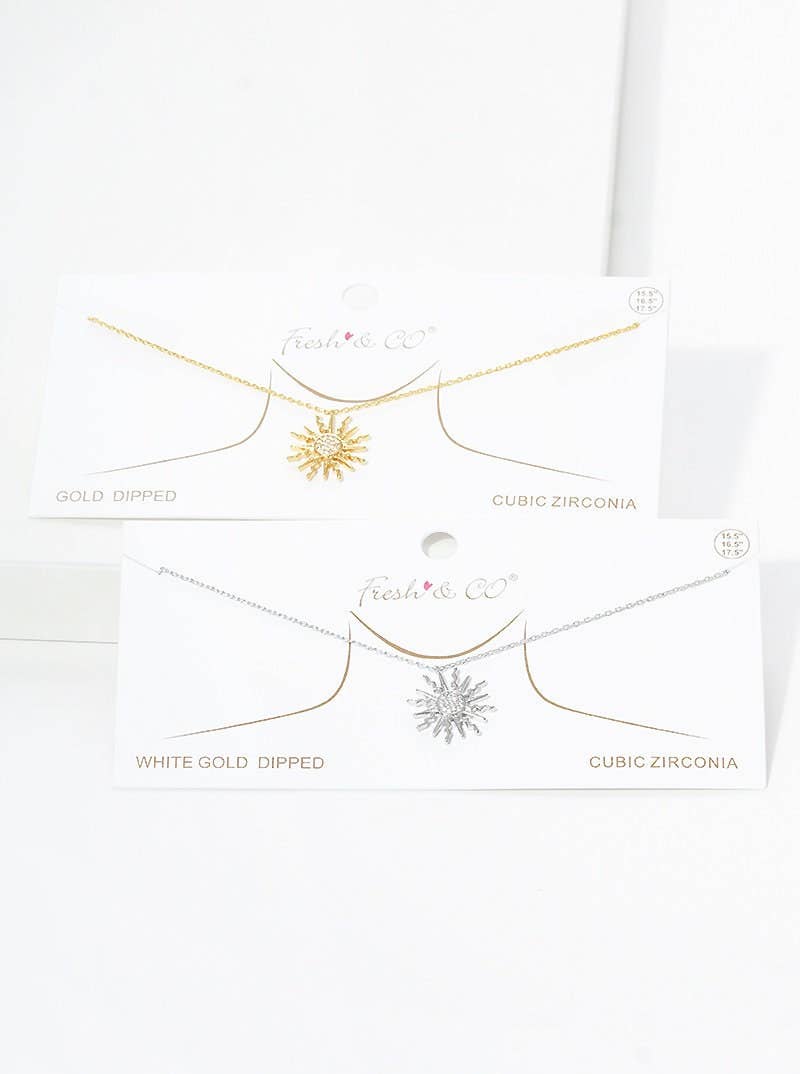 OHBOOBA DESIGN - Wholesale Pendant/Charm Necklace - Gold Cubic Sunburst Necklace4