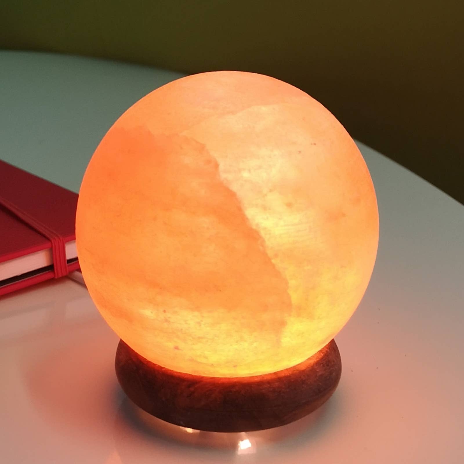 Zen'Arôme - Vente Lampes à sel - Lampe Sel de l'Himalaya Sphère sur prise USB + éclairage Led6