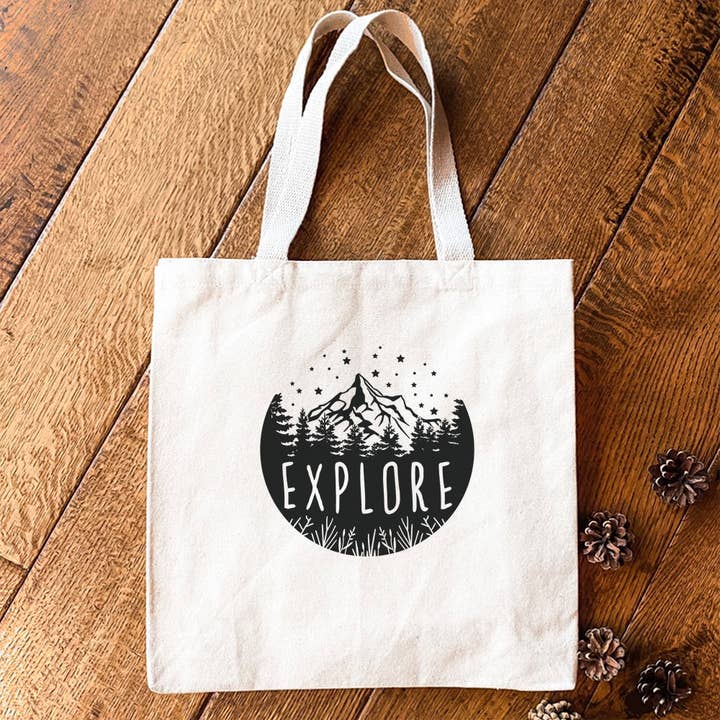 Explore - Canvas Tote Bag for wholesale by North & Pine