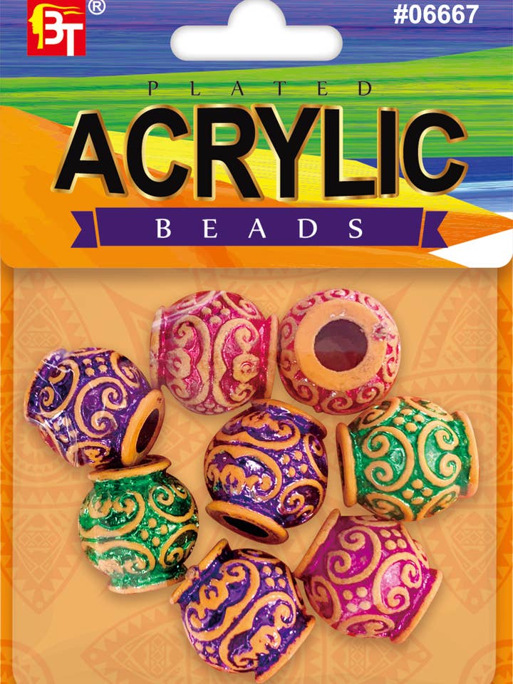 PERLAS ACRÍLICAS CHAPADAS N° 06667 para venta al por mayor de MI Hair Distribution