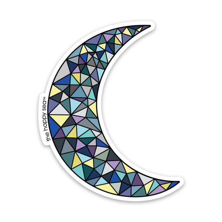 3" Crescent Moon Vinyl Sticker for wholesale by The Happy Sea