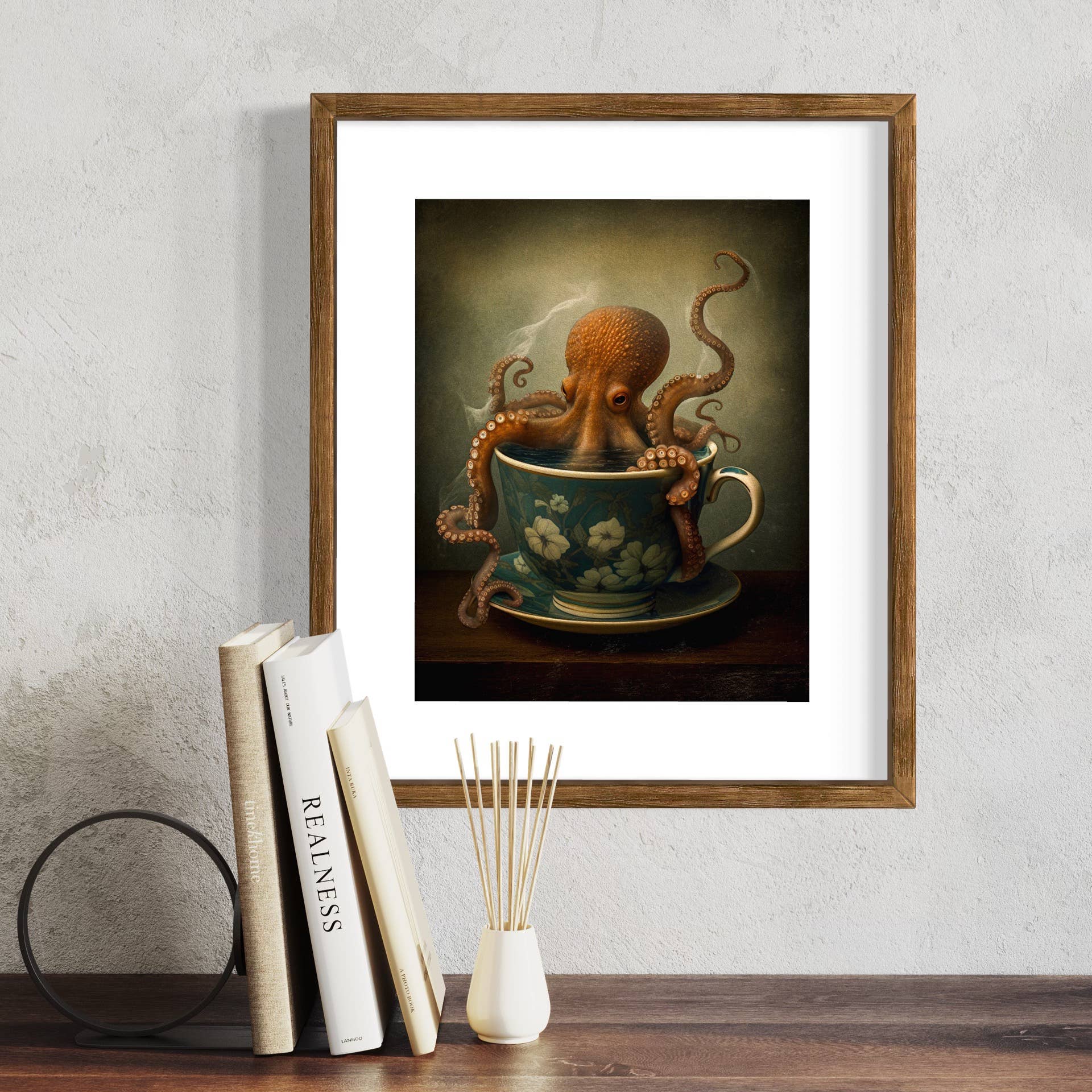 Salty Alyce - Wholesale Art Print - Octopus In A Tea Cup Wall Decor EB1285