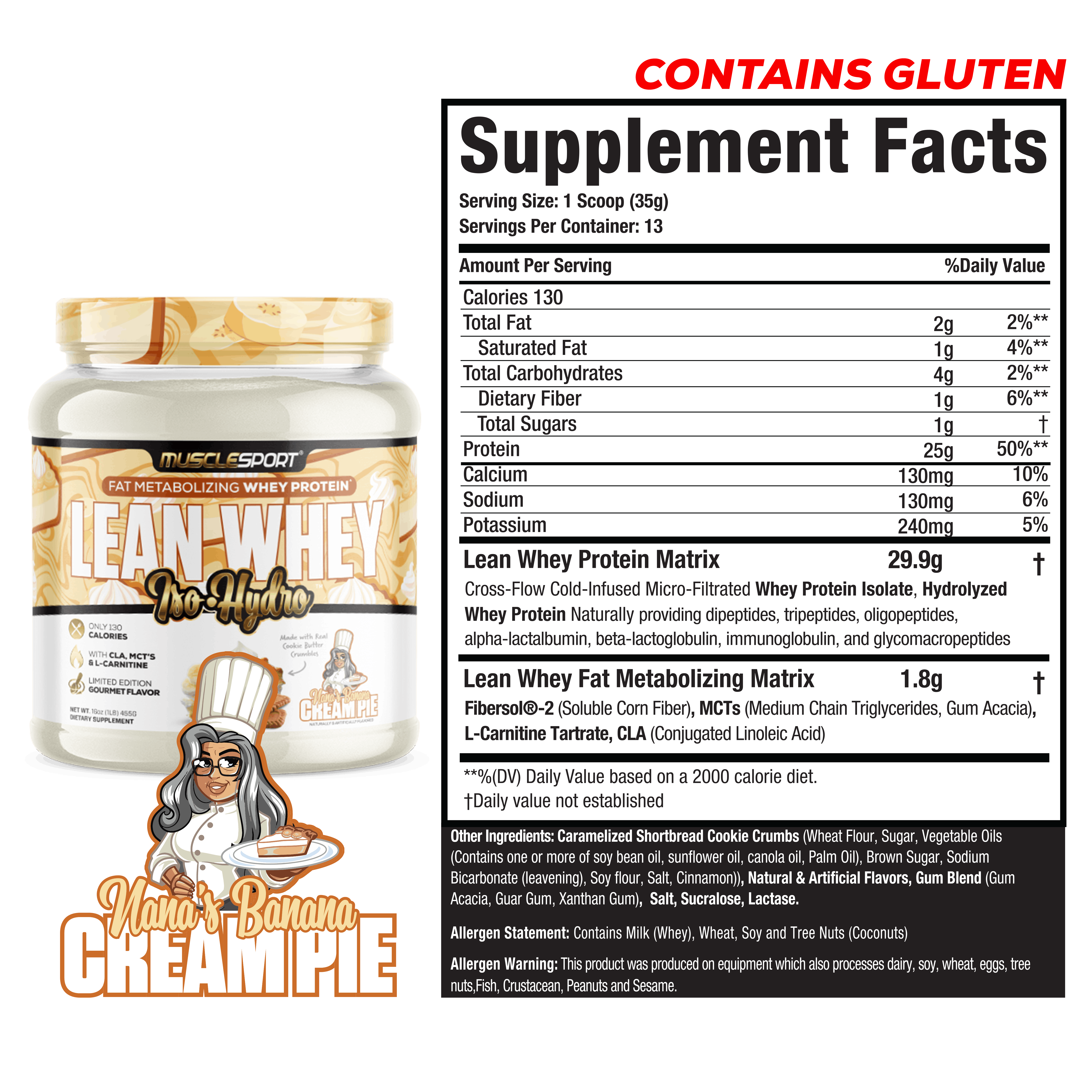 MuscleSport - Wholesale Protein/Superfood Powder - Lean Whey™ Iso Hydro Gourmet Protein 1lb6