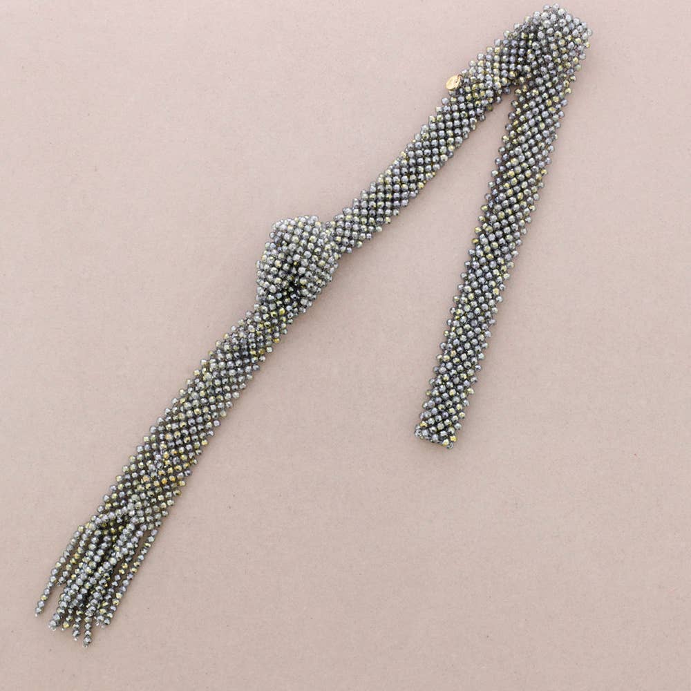 Sonata - Wholesale Beaded/Pearl Necklace - Faceted Crystal Tie Long Necklace4