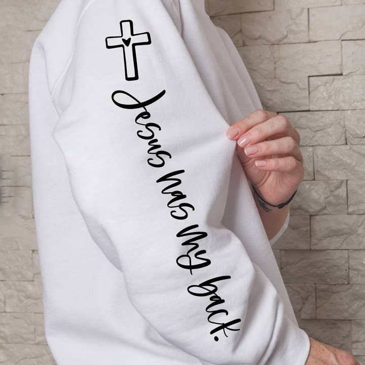 One Nine - Wholesale Graphic Sweatshirt - Women's - Jesus Has My Back Sweatshirt