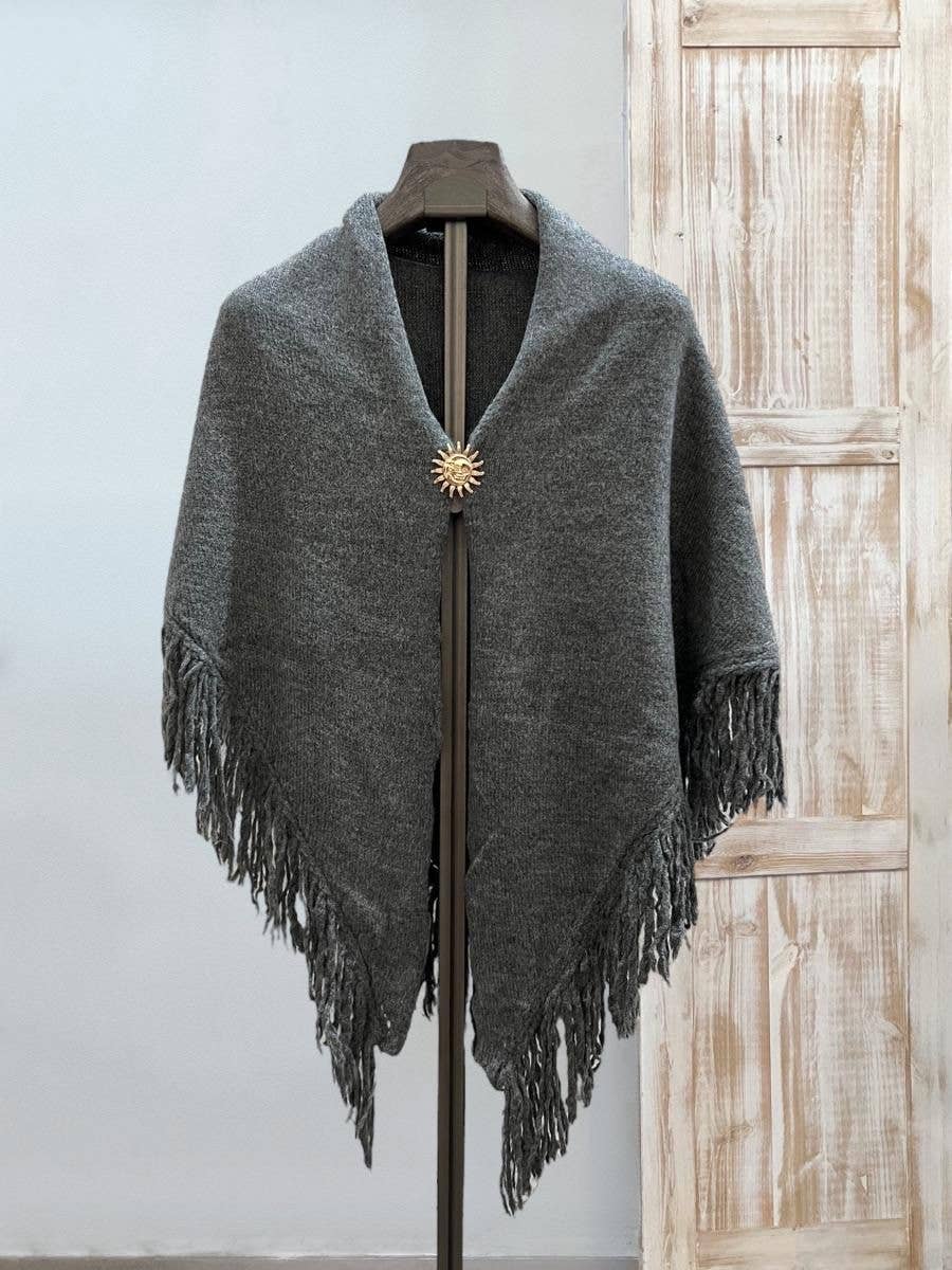 SWEET MAGIC MODA Y COMPLEMENTOS - Wholesale Poncho - Women's - ASYMMETRIC KNIT PONCHOS WITH CLASP2