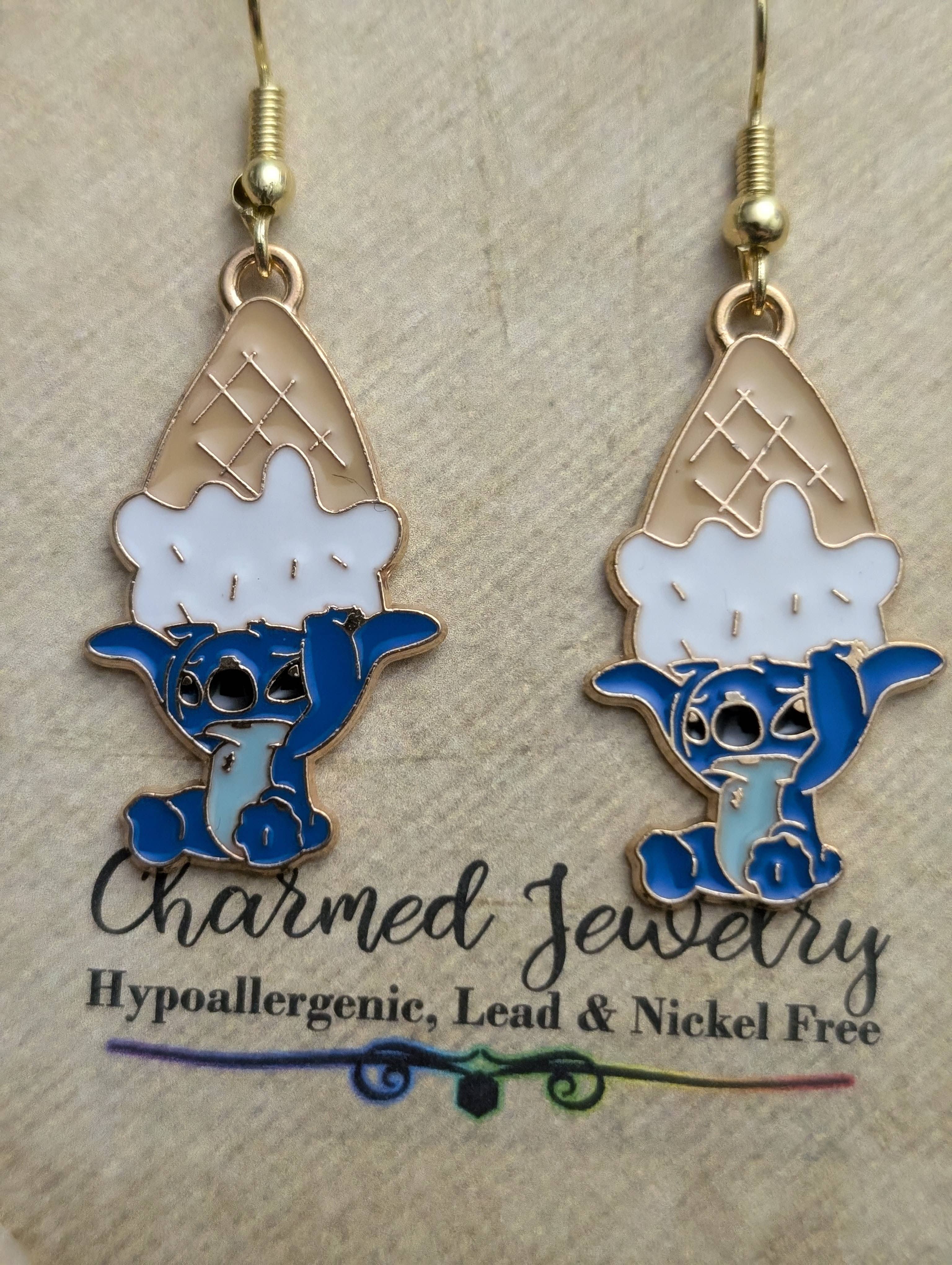 Con-Quest Crafts - Wholesale Dangle Earrings - Inspired by Stitch, Classic Alien Inspired Accessories7